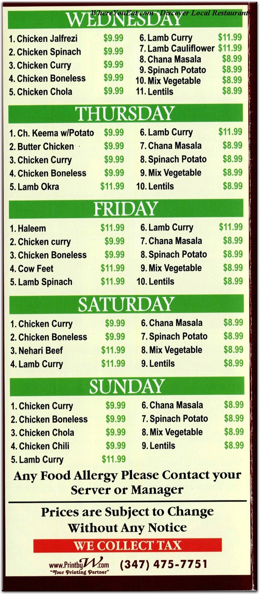 menu image