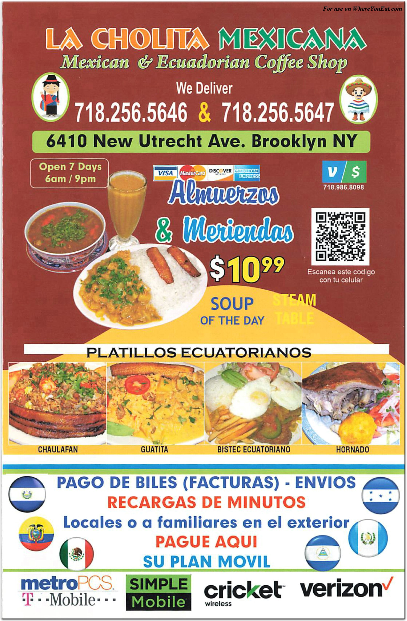 La Cholita Mexicana Restaurant in Brooklyn / Official Menus & Photos