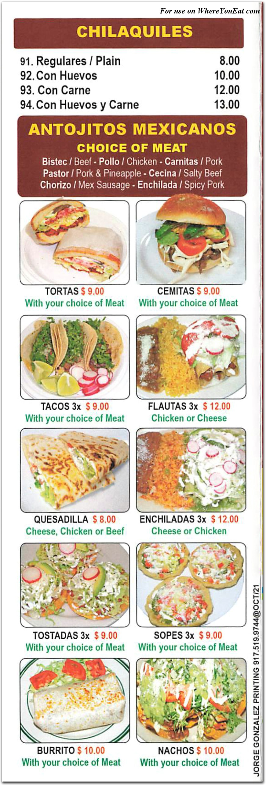 La Cholita Mexicana Restaurant in Brooklyn / Official Menus & Photos