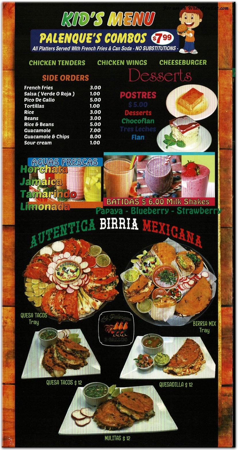 El Palenque Restaurant in Brooklyn / Official Menus & Photos