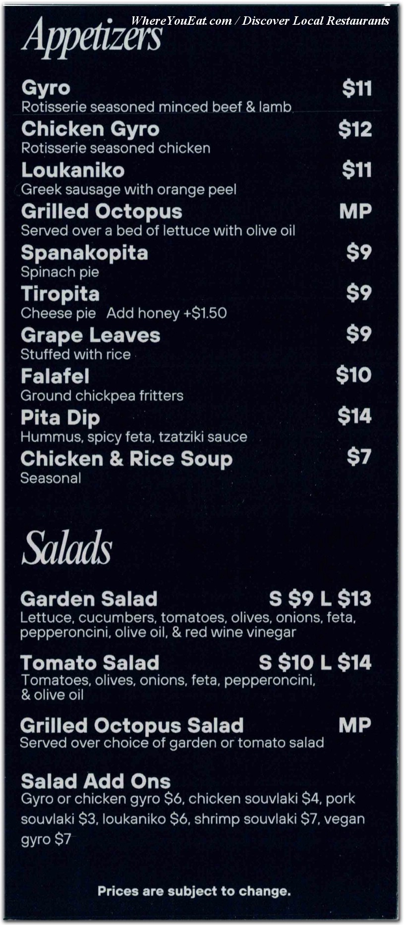 menu image