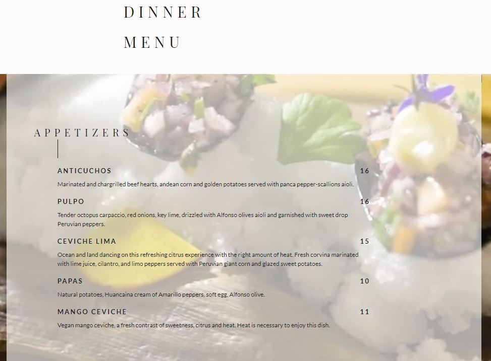 menu image