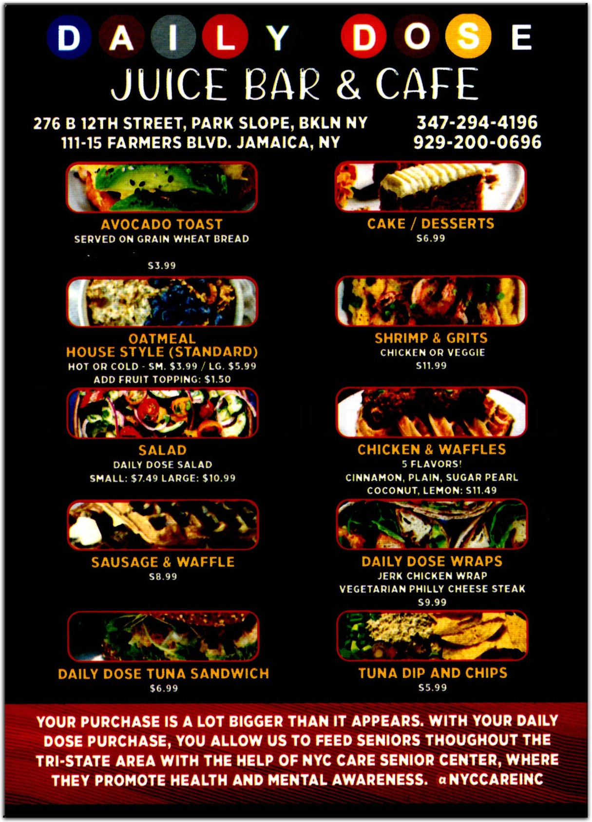 Daily Dose Juice Bar Restaurant in Brooklyn / Menus & Photos