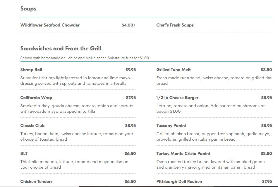 Wild Flower Café Restaurant in St. Augustine / Menus & Photos