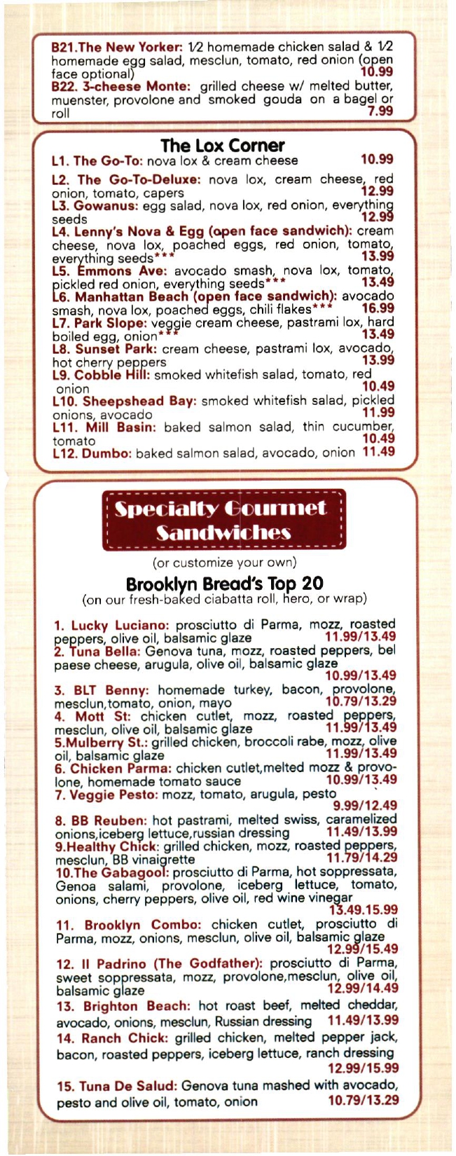Brooklyn Bread Restaurant in Brooklyn / Menus & Photos