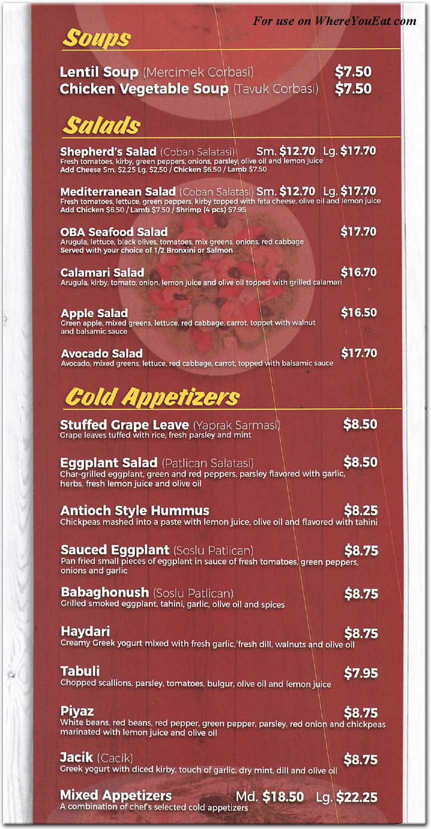 menu image