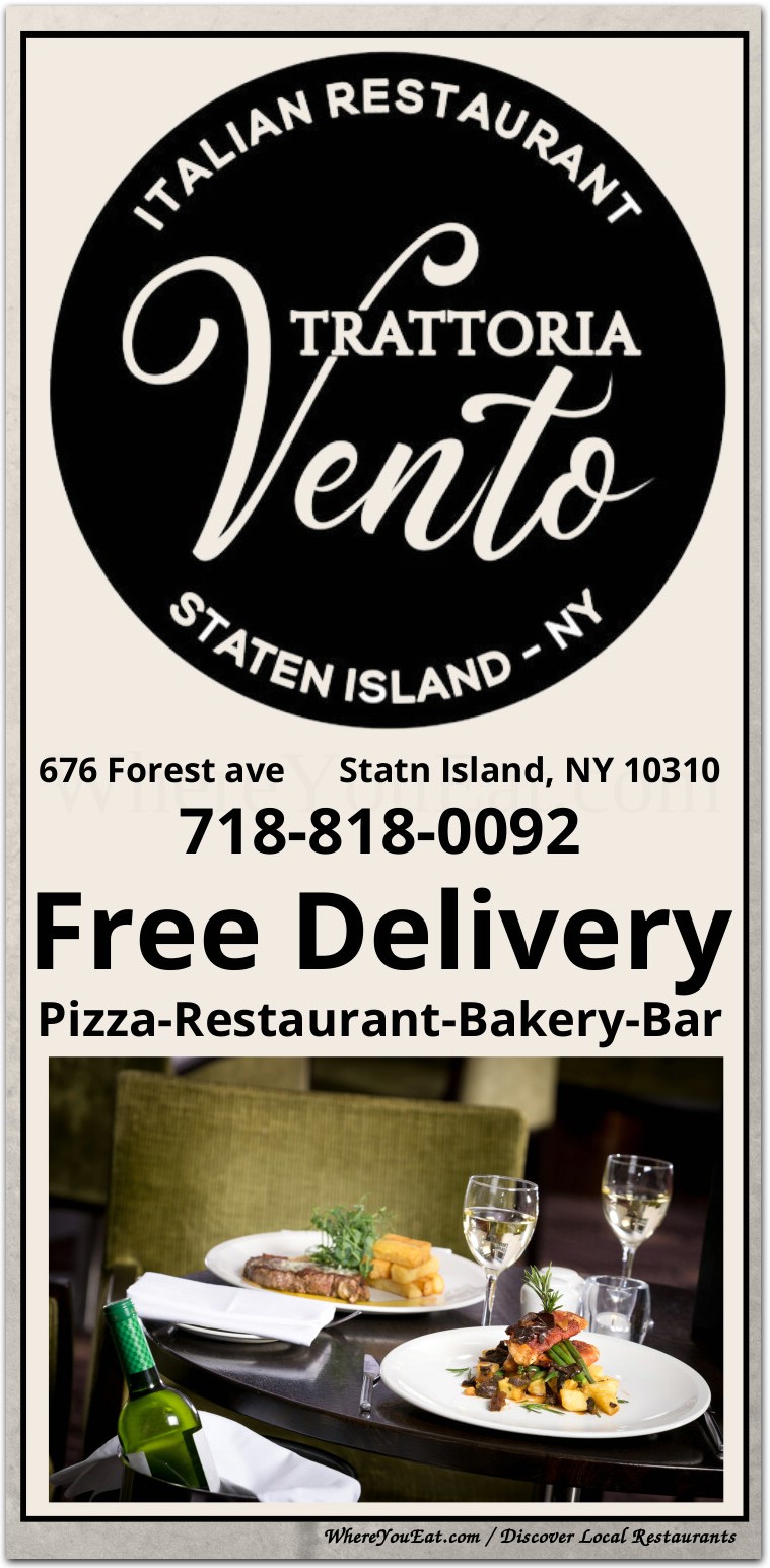Trattoria Vento Restaurant in Staten Island / Official Menus & Photos