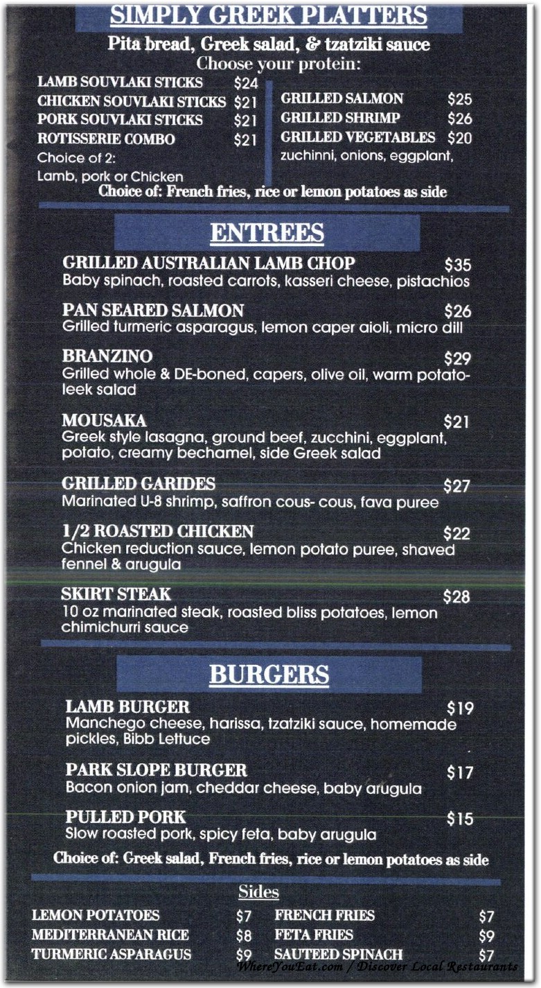 Simply Greek Restaurant in Brooklyn / Menus & Photos
