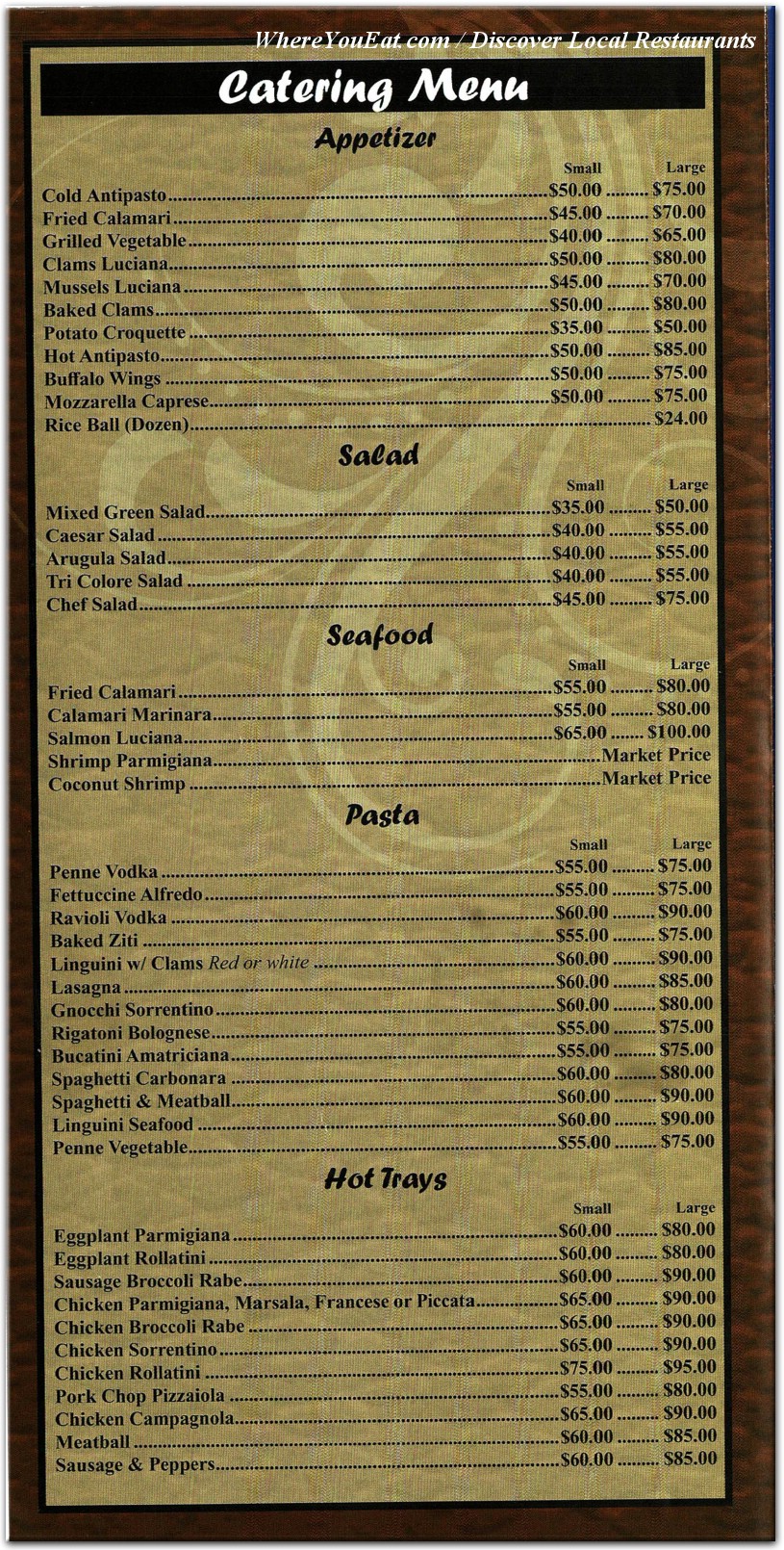 Buonasera Ristorante & Pizzeria Restaurant in Brooklyn / Menus & Photos