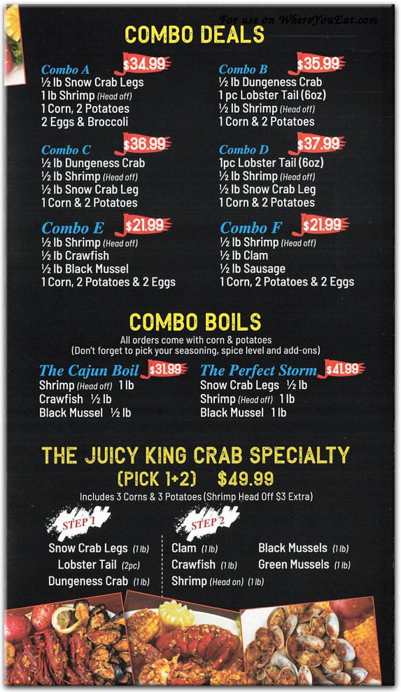 Juicy King Crab Express Restaurant in Brooklyn / Official Menus & Photos