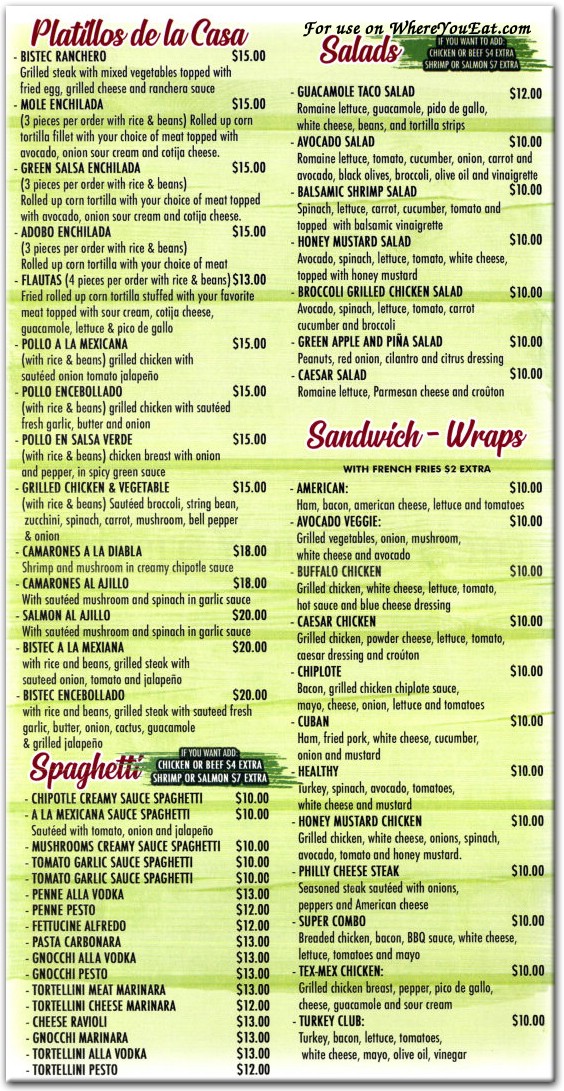 El Guacamole Restaurant in Queens / Menus & Photos