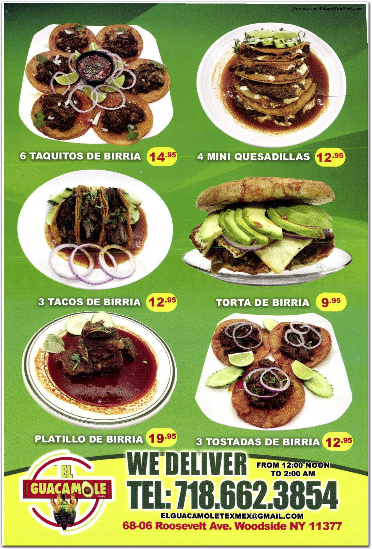 El Guacamole Restaurant in Queens / Menus & Photos