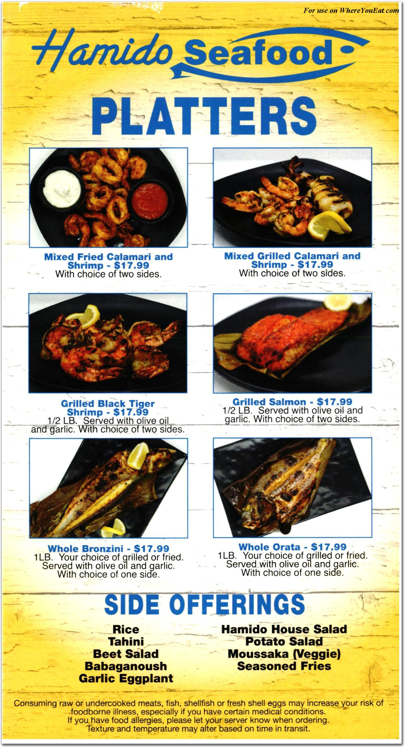 Hamido Seafood Restaurant in Queens / Official Menus & Photos