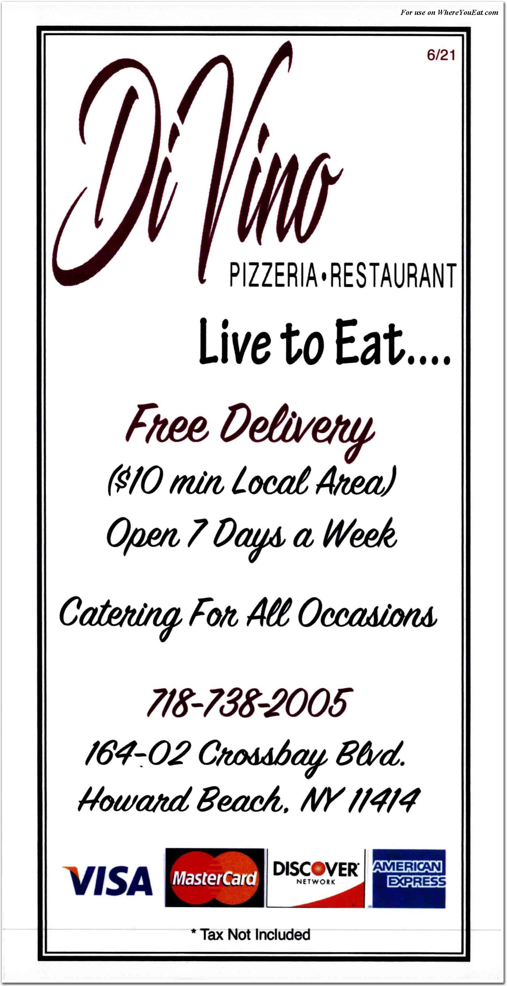 DiVino Pizzeria Restaurant In Queens Official Menus Photos divino-pizzeria-restaurant-in-queens-official-menus-photos