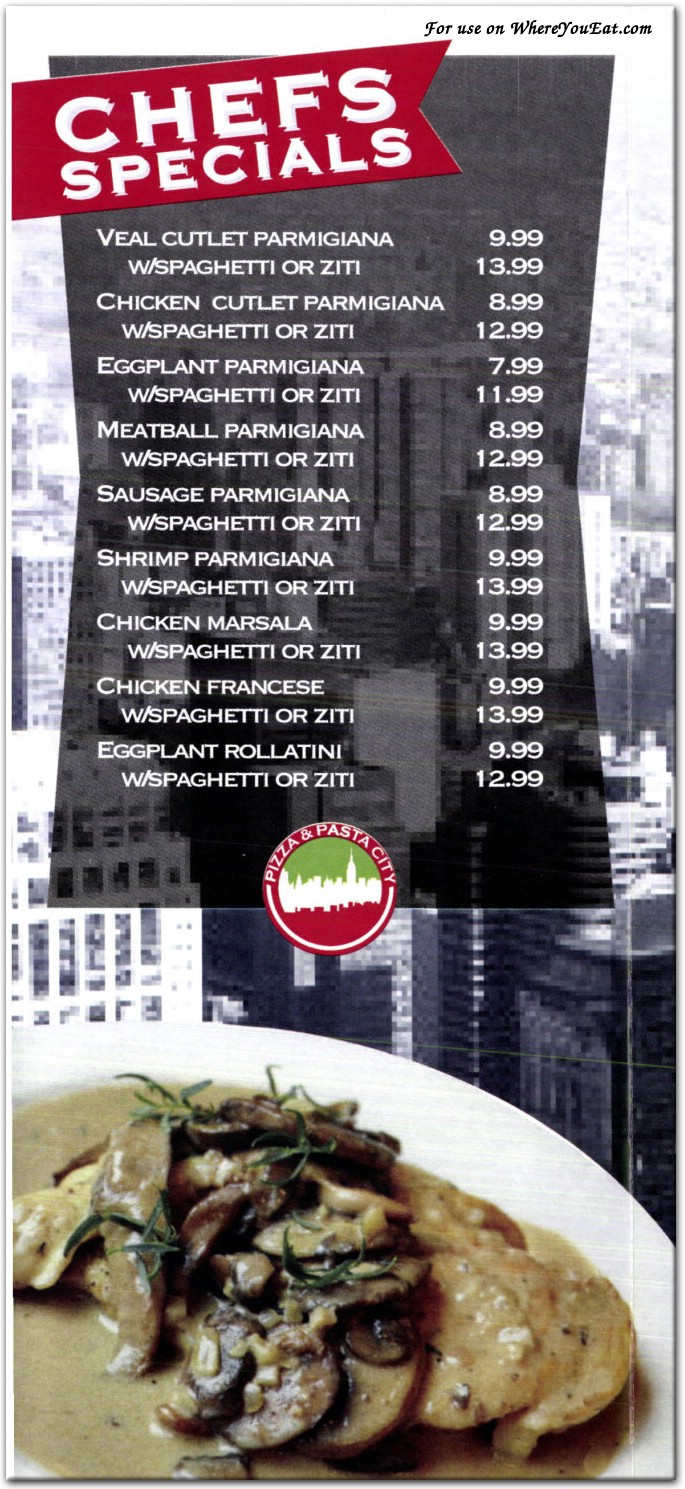 Pizza & Pasta City Restaurant in Queens / Menus & Photos
