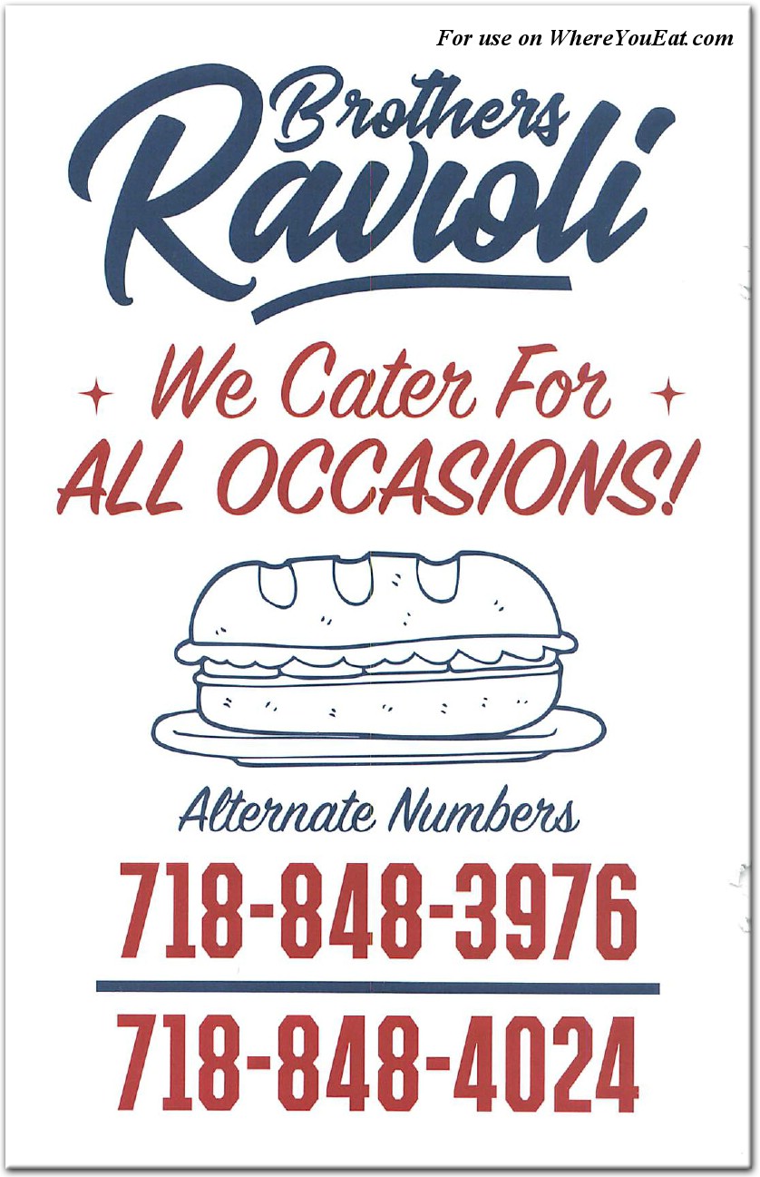 Brothers Ravioli Restaurant in Queens / Menus & Photos