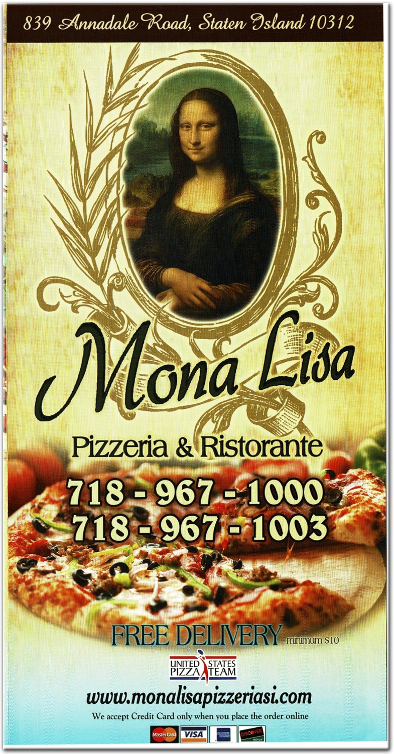 Mona Lisa Restaurant in Staten Island / Official Menus & Photos