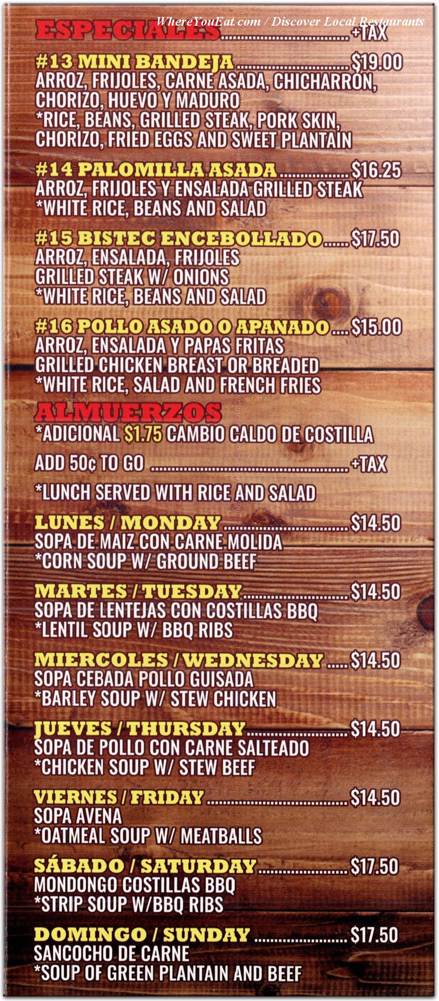 menu image