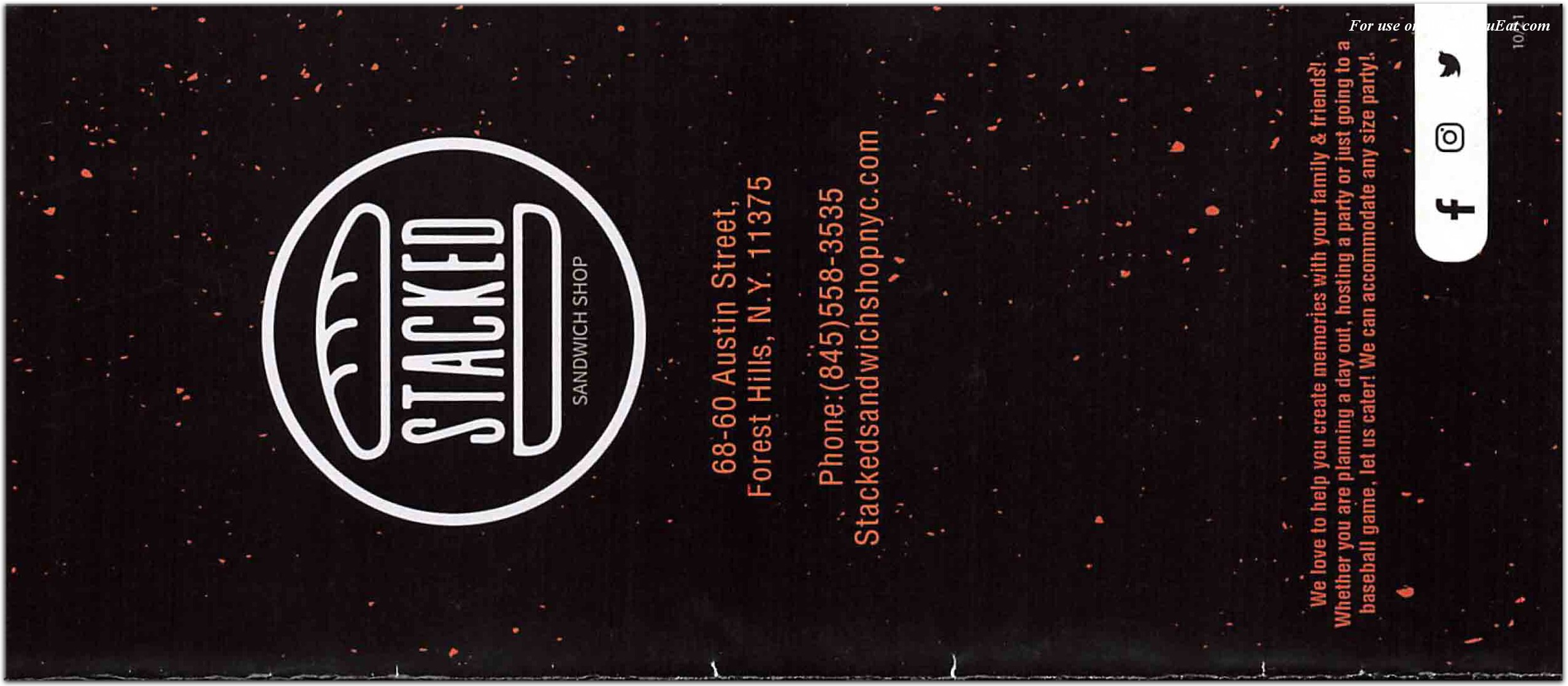 Stacked Sandwich Shop Restaurant in Queens / Menus & Photos