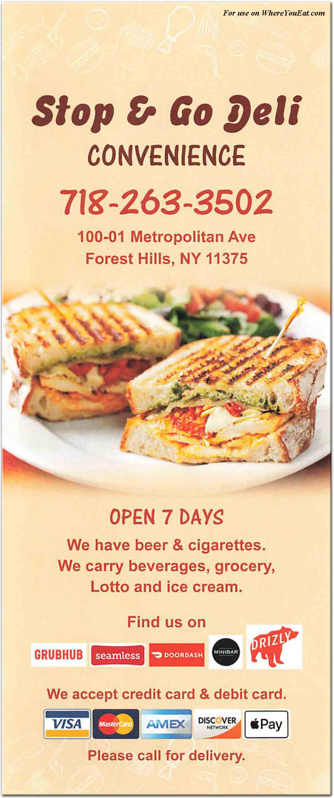 Stop & Go Deli Convenience Restaurant in Queens / Menus & Photos