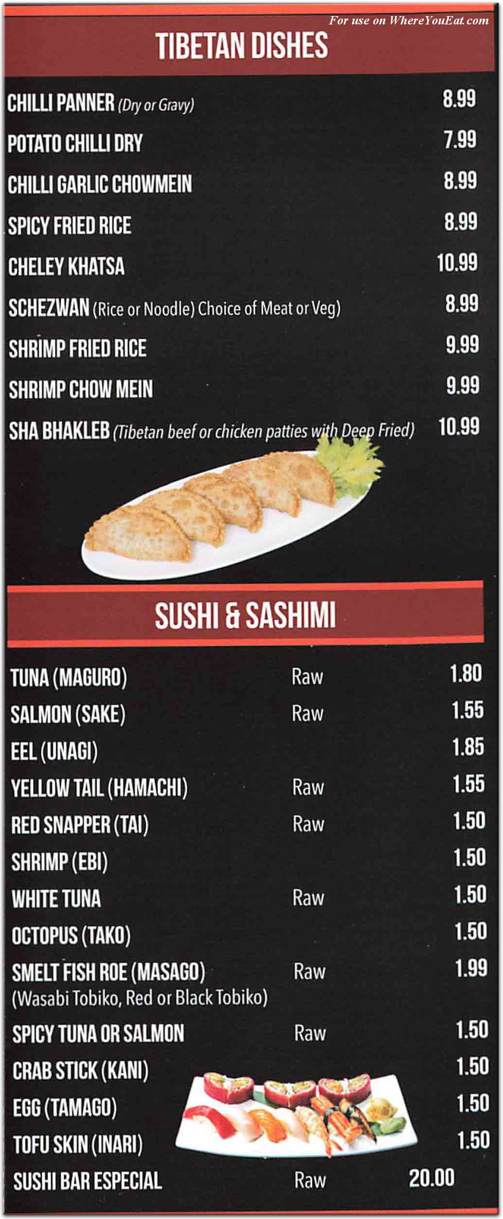 Tibetan Japanese Restaurant in Queens / Menus & Photos