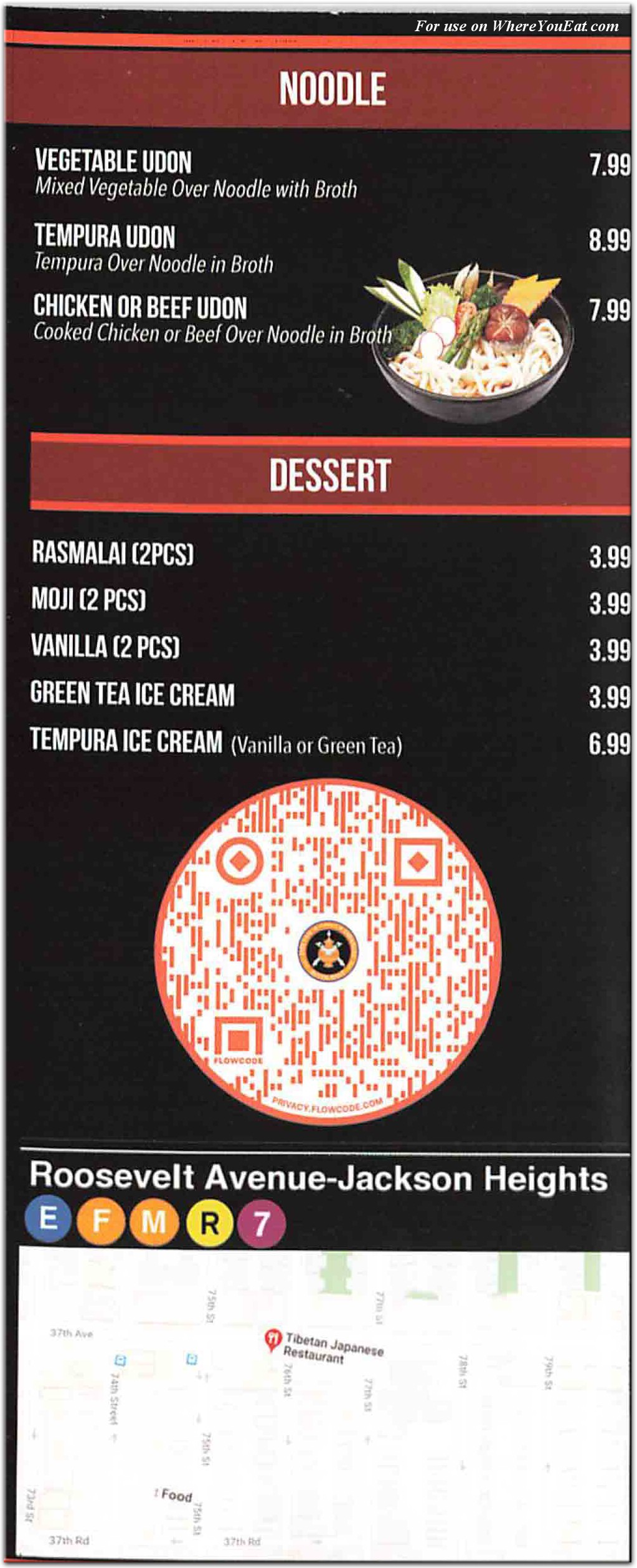 Tibetan Japanese Restaurant in Queens / Menus & Photos