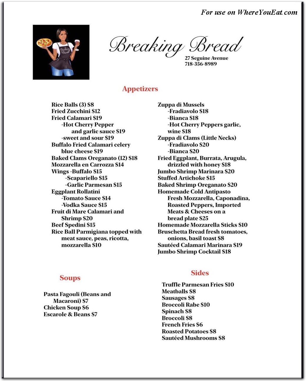 Breaking Bread SI Restaurant in Staten Island / Menus & Photos