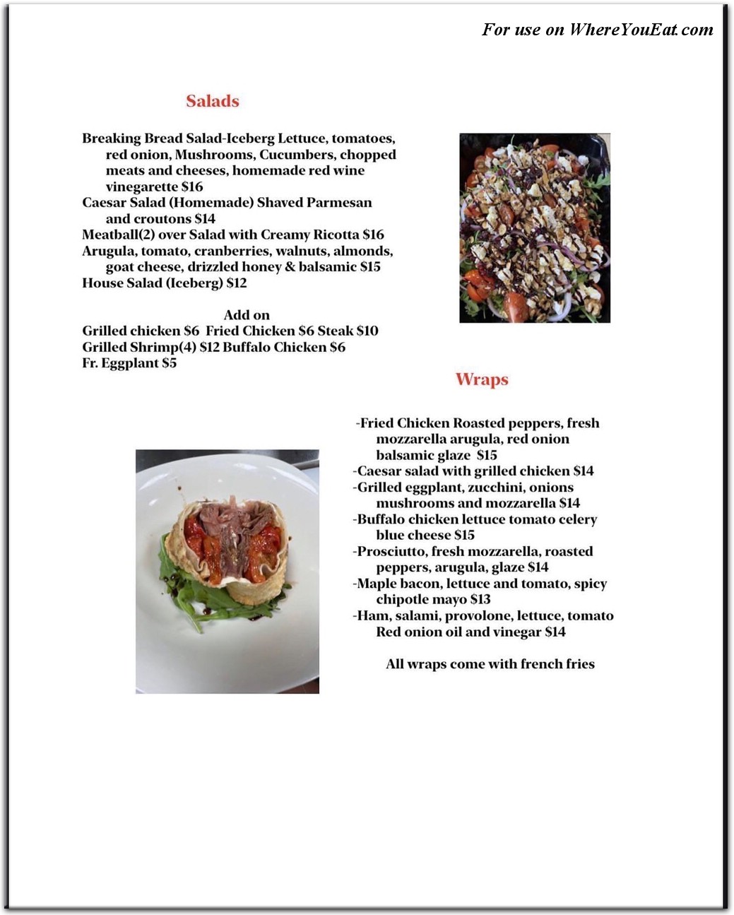 Breaking Bread SI Restaurant in Staten Island / Menus & Photos