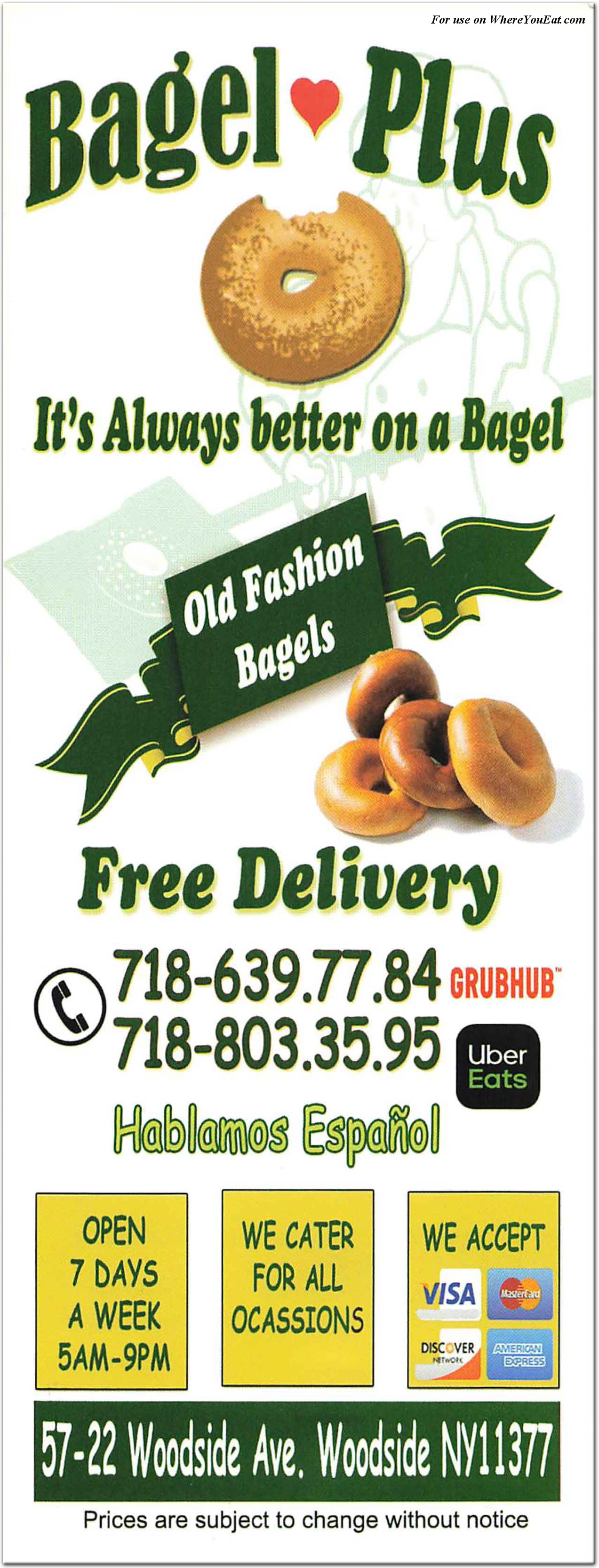 Bagel Plus Restaurant in Queens / Menus & Photos