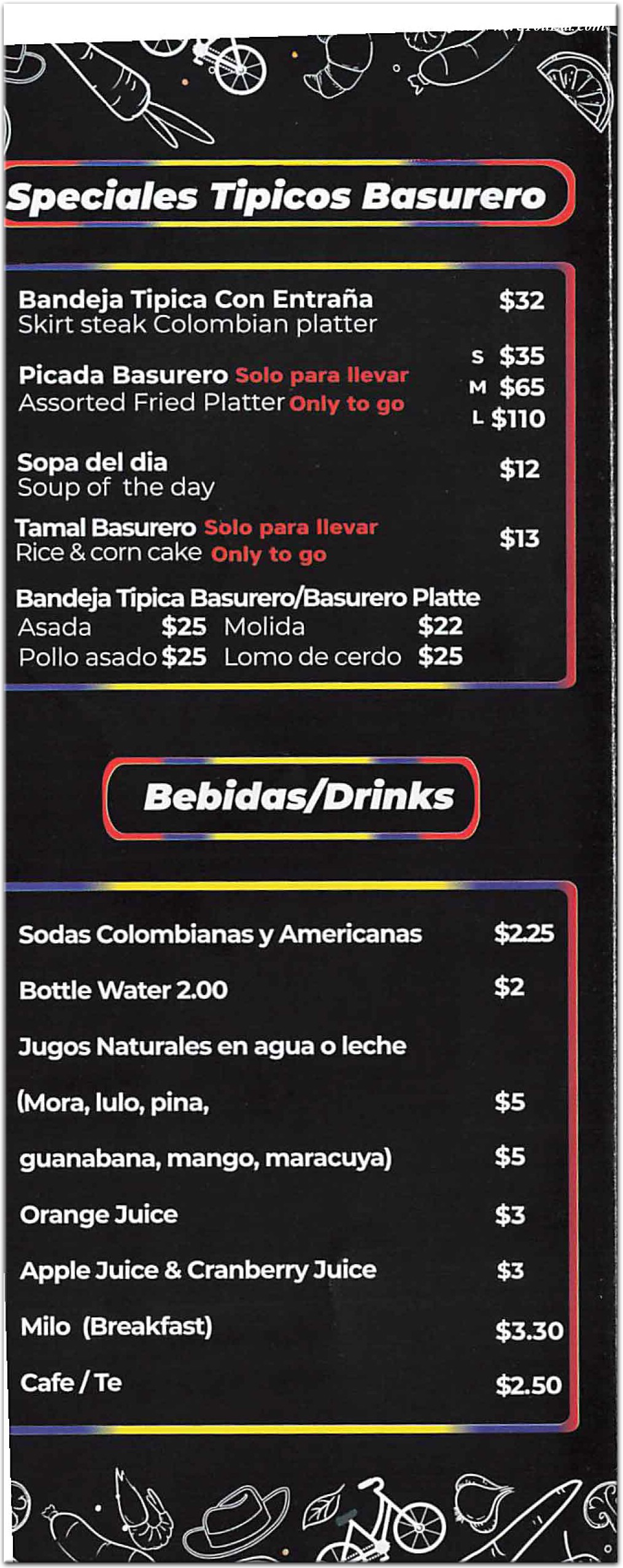 Basurero Restaurant in Queens / Official Menus & Photos