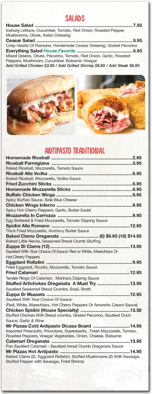 Mr Pizza's Pasta House Restaurant in Staten Island / Official Menus