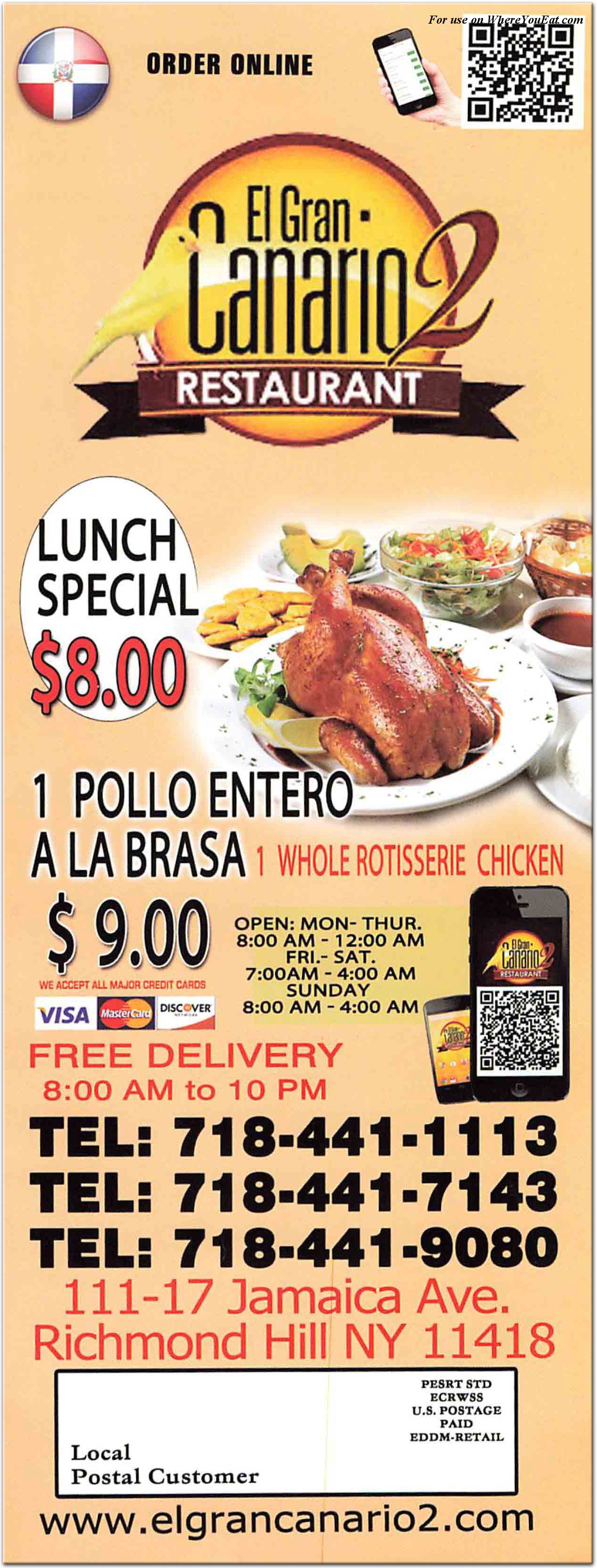 El Gran Canario II Restaurant in Queens / Menus & Photos