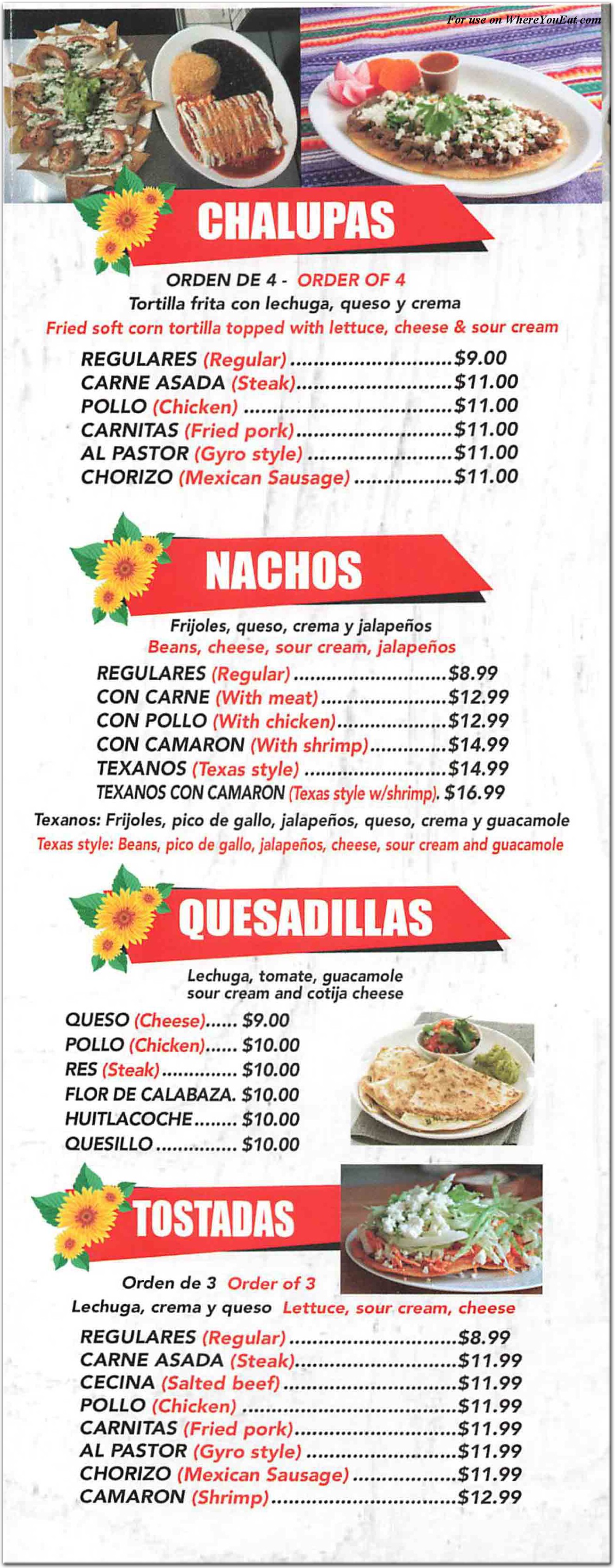 Girasoles Mexican Cuisine Restaurant in Queens / Menus & Photos