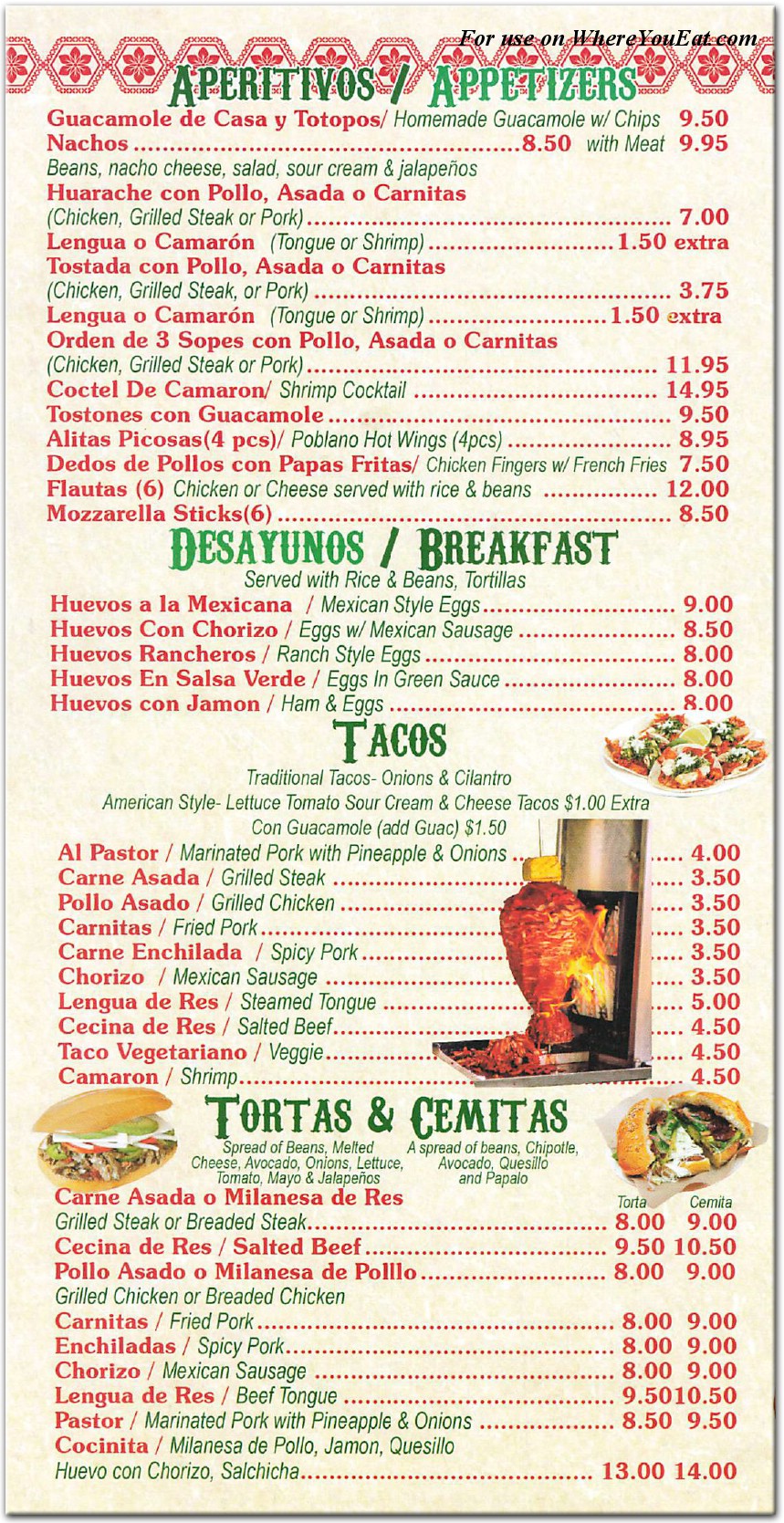 La Cocinita Tex-Mex Restaurant in Queens / Menus & Photos