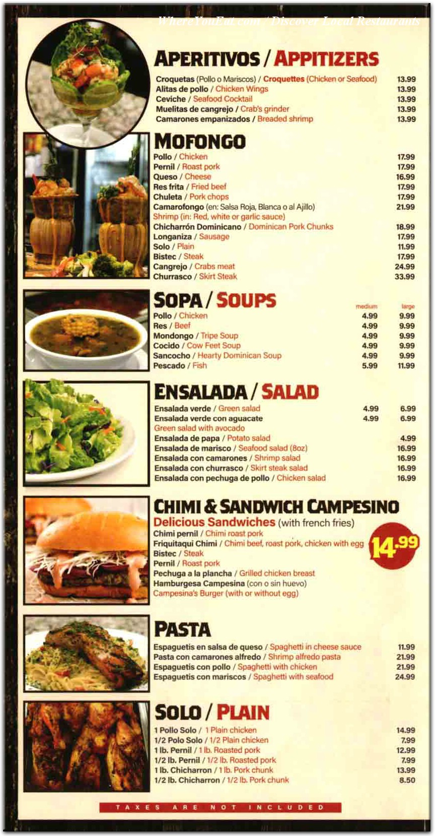 menu image