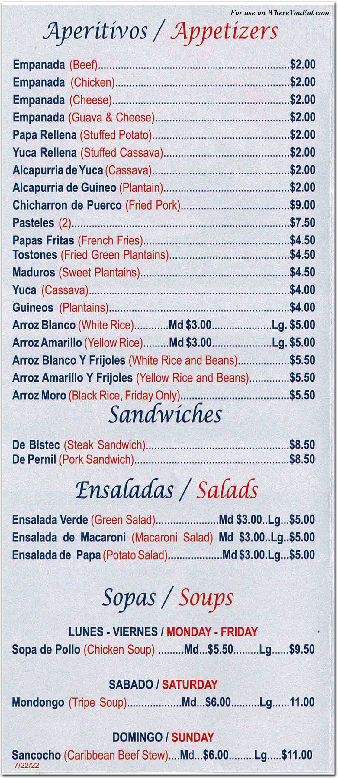 menu image