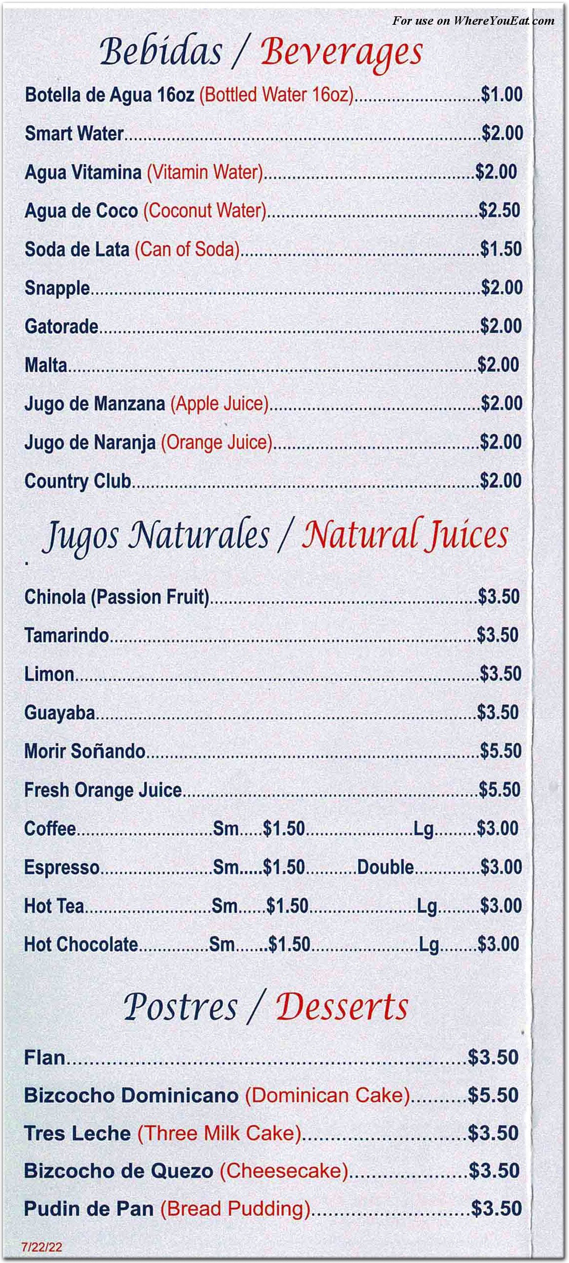 menu image