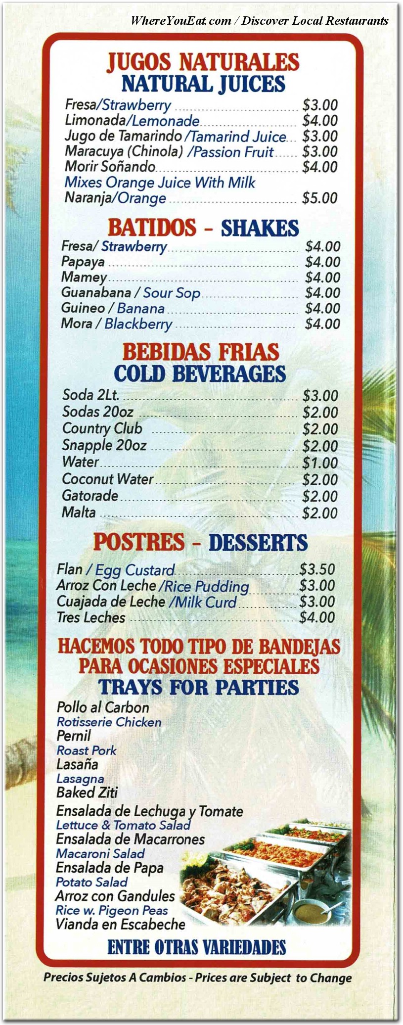 menu image