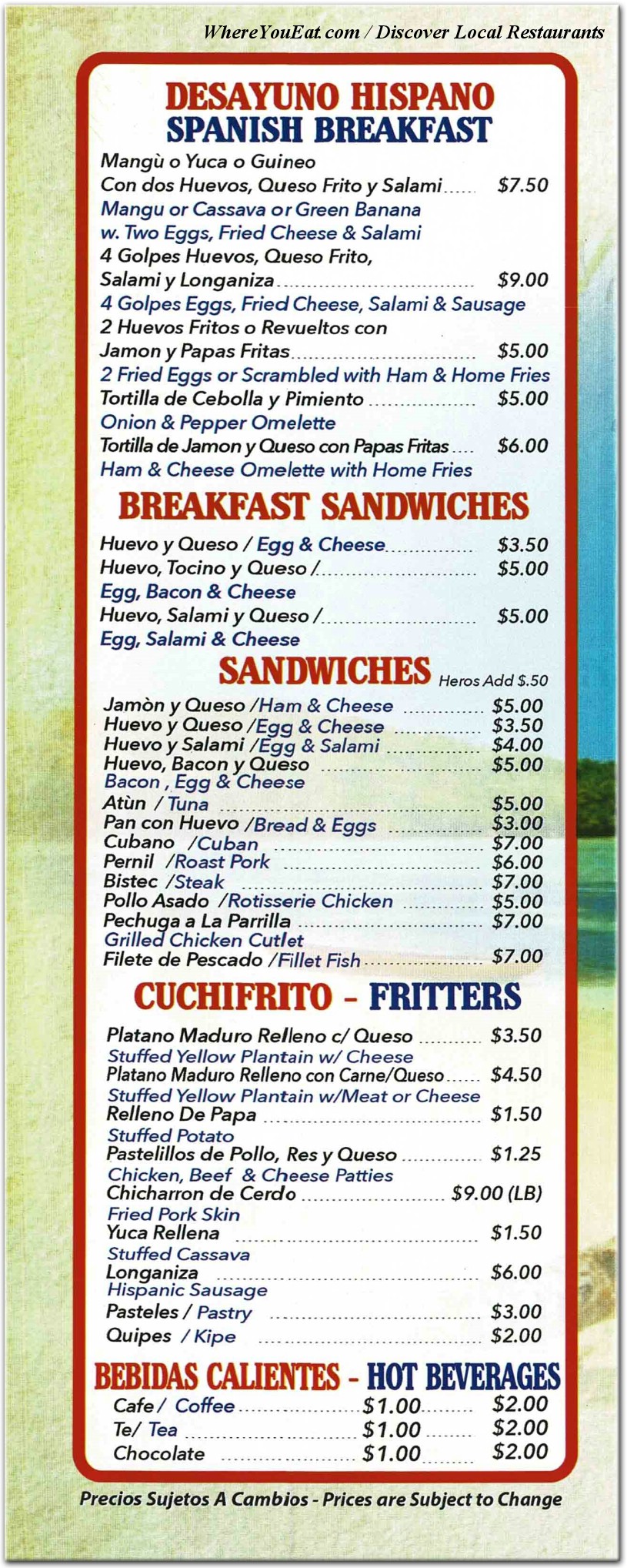 menu image