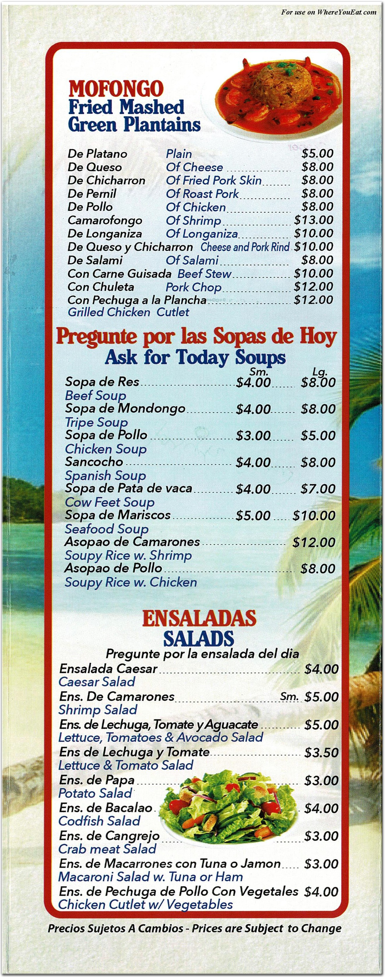 Mi Quisqueya Restaurant in New Jersey / Menus & Photos