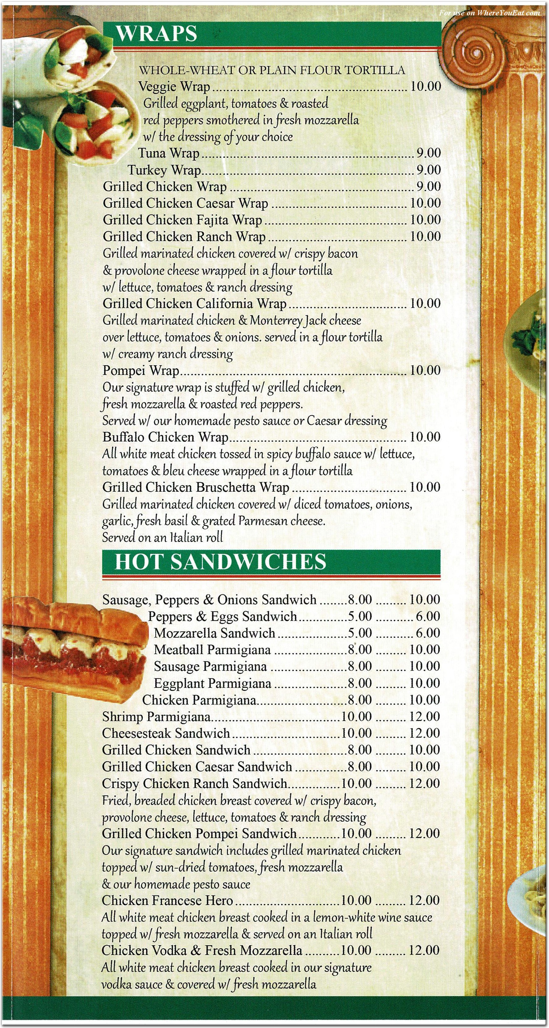 Pompei Pizza Restaurant in New Jersey / Menus & Photos