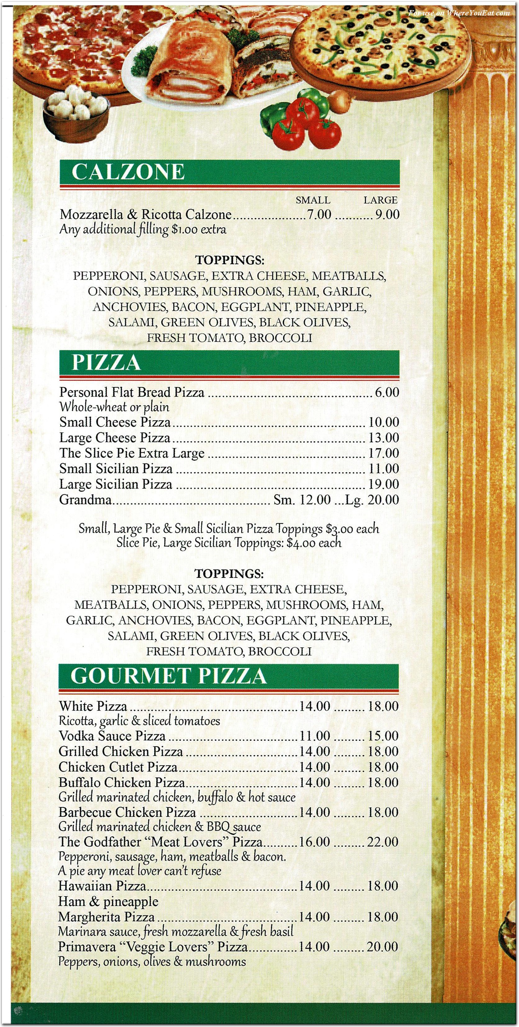 Pompei Pizza Restaurant in New Jersey / Menus & Photos