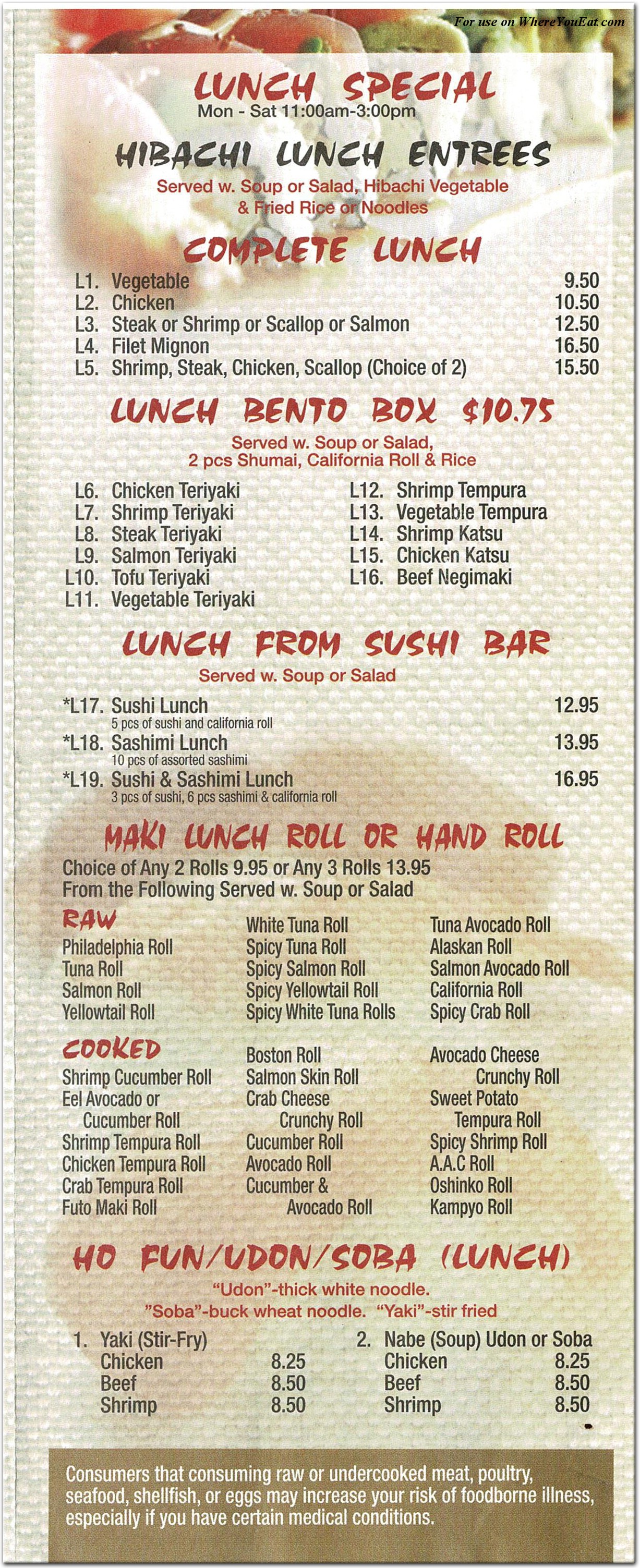 menu image