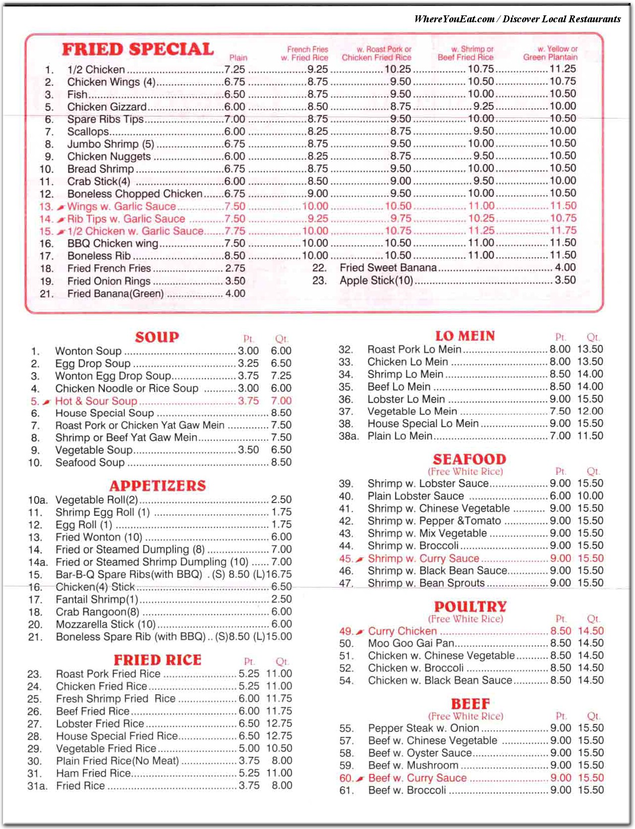 menu image