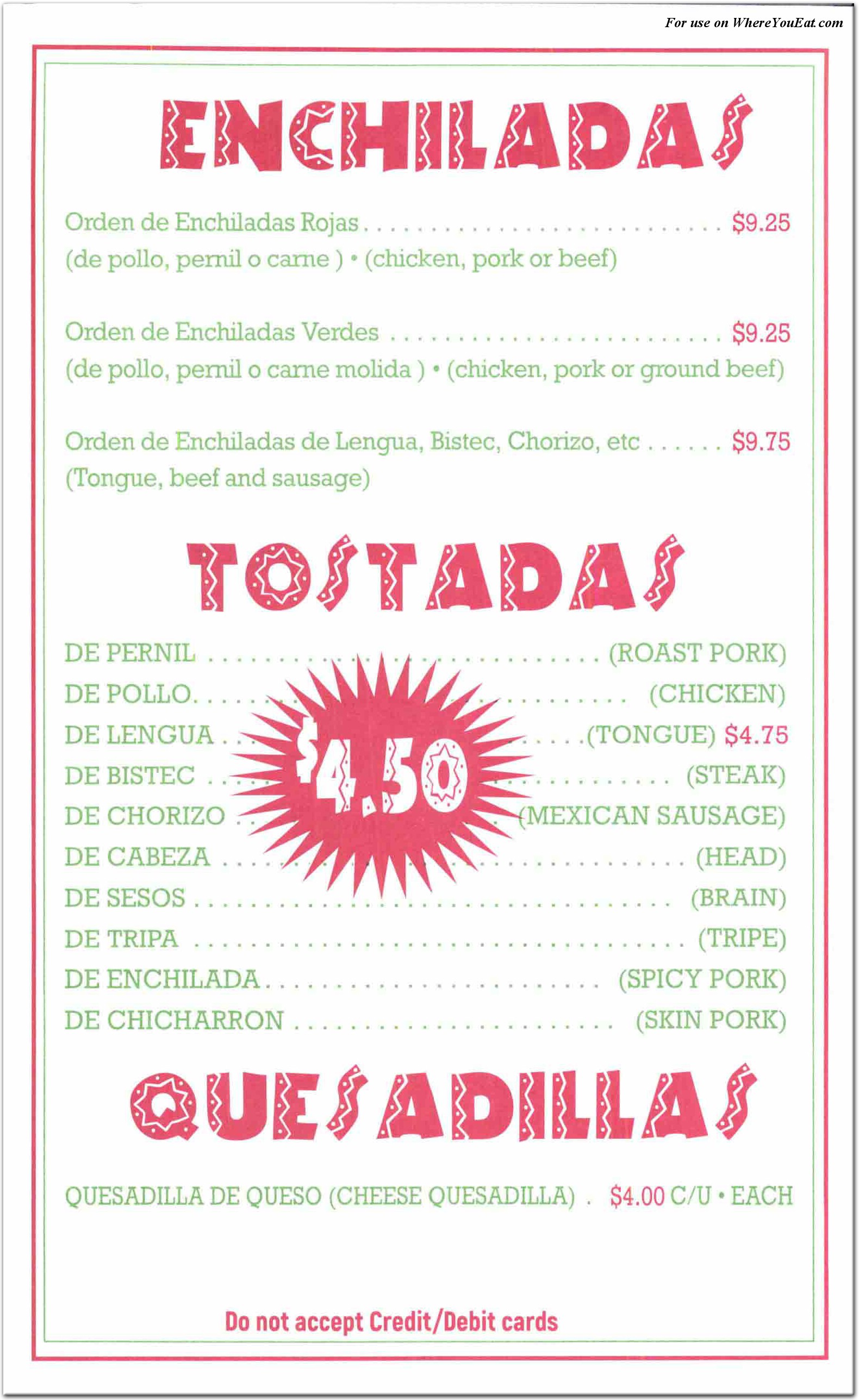 Jalisco Tacos Restaurant in The Bronx / Menus & Photos