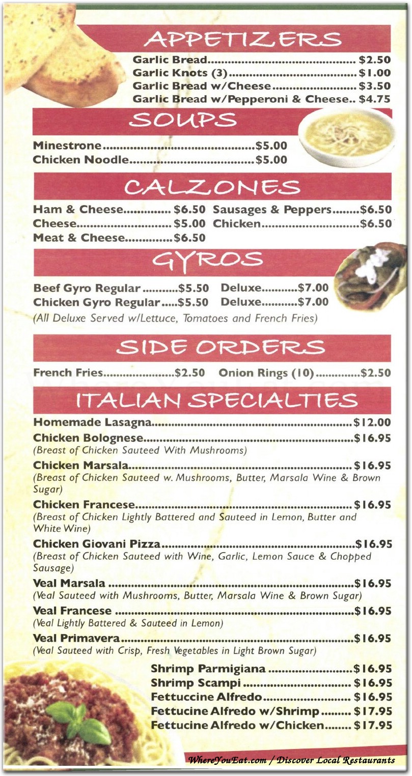 Gio's Pizza Restaurant in The Bronx / Menus & Photos