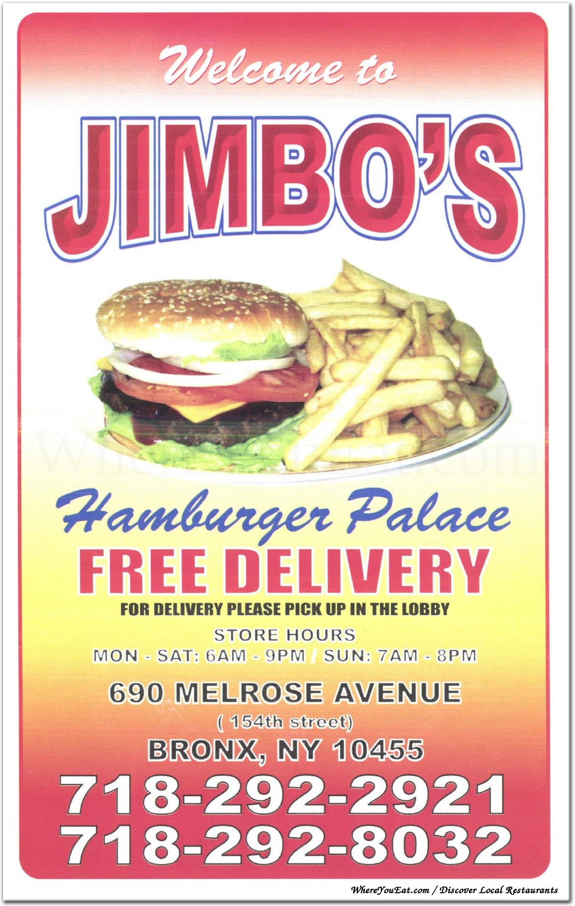 Jimbo's Restaurant in The Bronx / Menus & Photos