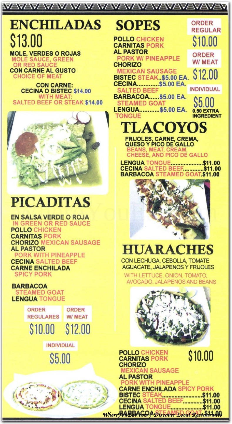 Tacos San Lucas Restaurant in The Bronx / Menus & Photos