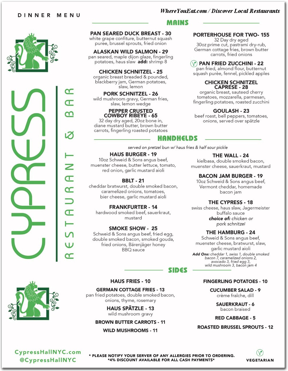 Cypress Hall Restaurant in Staten Island / Menus & Photos