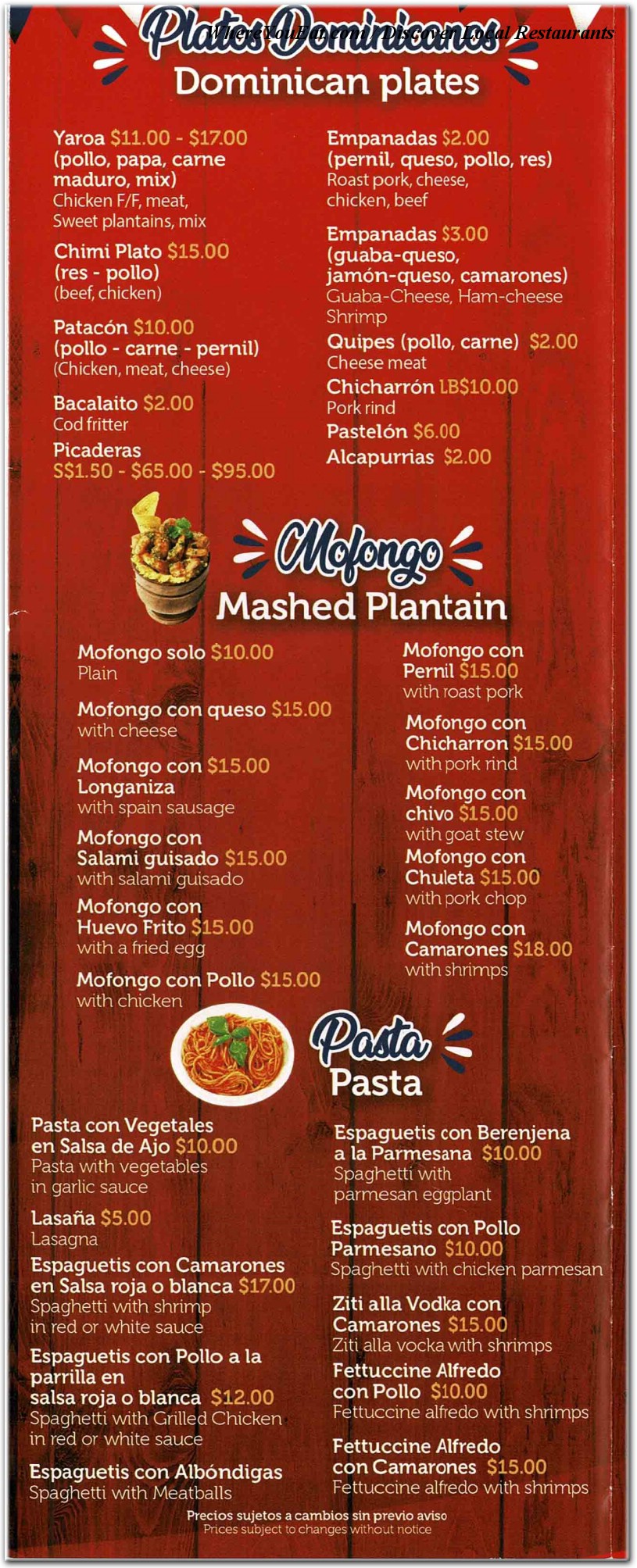 menu image